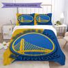Golden State Warriors Muster Bettwäsche Steppbett-Set Steppbettbezug Kissenbezug Heimdekoration Geburtstagsgeschenk (1 * Bettbezug + 2 * Kissenbezug ohne Füllung)