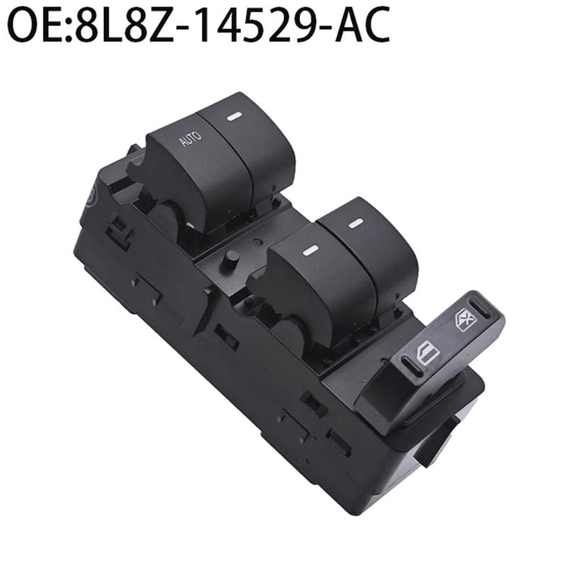 Driver Door Window Control Switches Unit for 2008-2012 Pickup Repair, 12V 8L8Z14529AA , ABS Housing, Button Layout