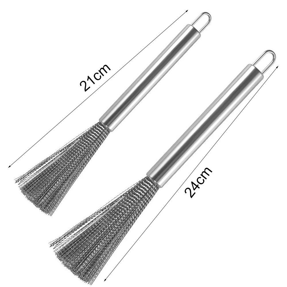 Anti-Rust Stainless Steel Pan Brush Kitchen Clean Tools Dishwashing Brush Durable Cleaning Brush