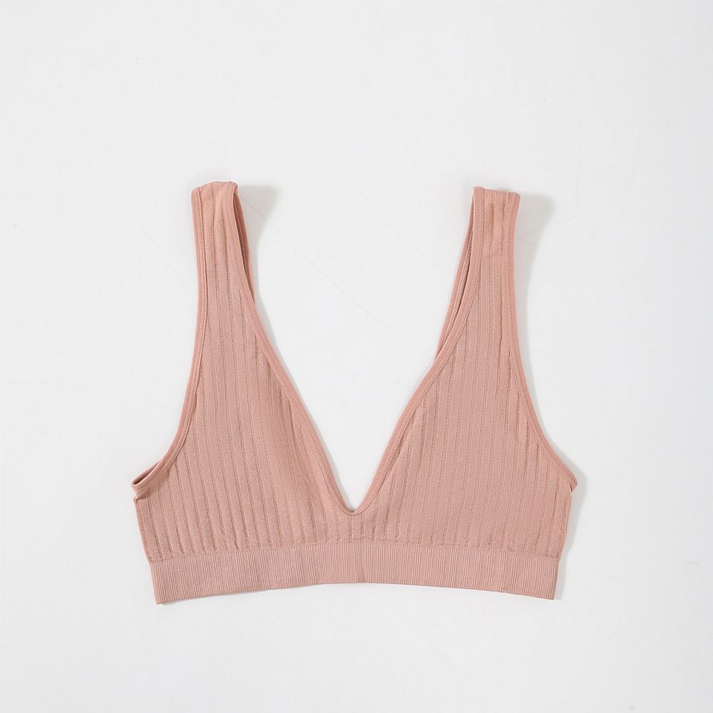 Tiefer V Übergröße BH Camisole Damen Sexy Sport Yoga Bustier Nahtlos Rückenfrei Schlafunterwäsche