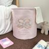 Girly Cartoon Bear Laundry Basket - Large Capacity, Foldable Storage Bin for Clothes & Plush Toys