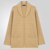 Suéteres tipo cárdigan de punto largo para hombre, cuello chal, corte holgado, manga larga, cárdigans casuales abiertos al frente con bolsillos, suéteres de punto de otoño e invierno, chaqueta para hombre