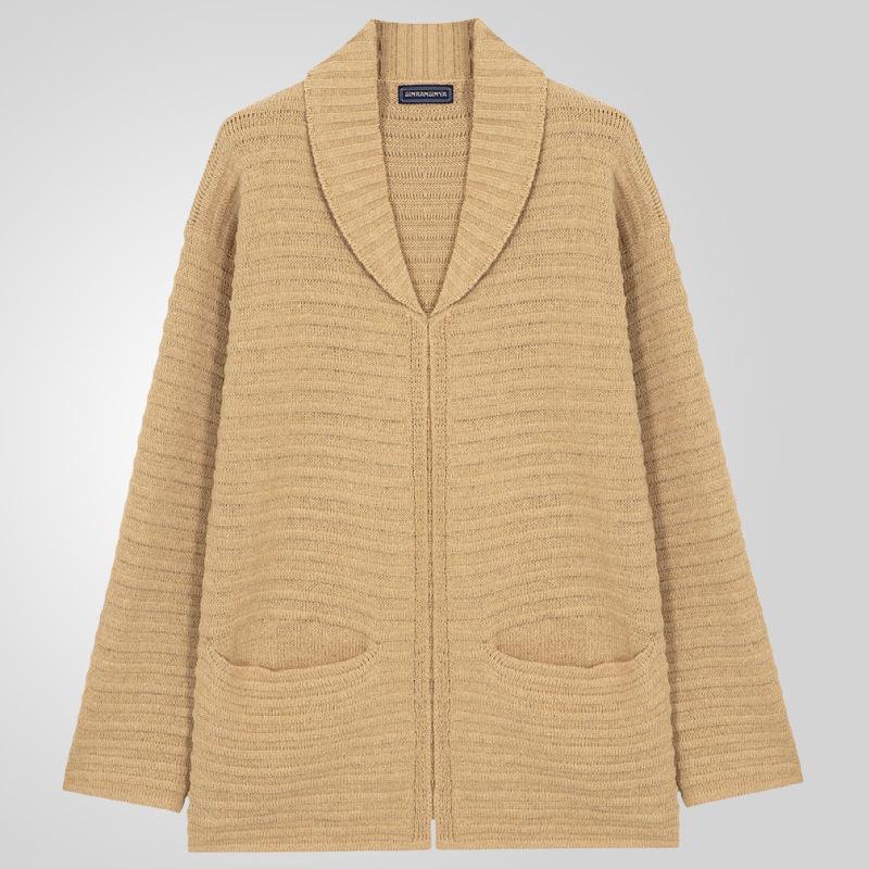 Suéteres tipo cárdigan de punto largo para hombre, cuello chal, corte holgado, manga larga, cárdigans casuales abiertos al frente con bolsillos, suéteres de punto de otoño e invierno, chaqueta para hombre