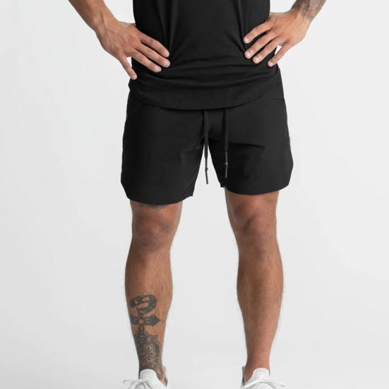 Sports Shorts Solid Color Loose Drawstring Summer Quick Dry Zipper Pockets Shorts for Fitness