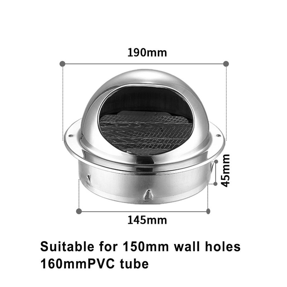 Silver Vent Cap Stainless Steel Windproof Hemispherical
