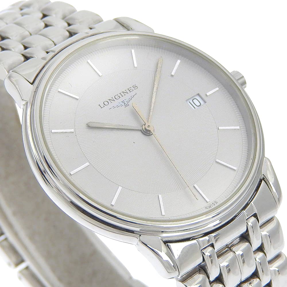 Longines Grand classic Hodinky L4.677.4 šedý ciferník Nerezová ocel Quartz Analogový displej Dámské Použité