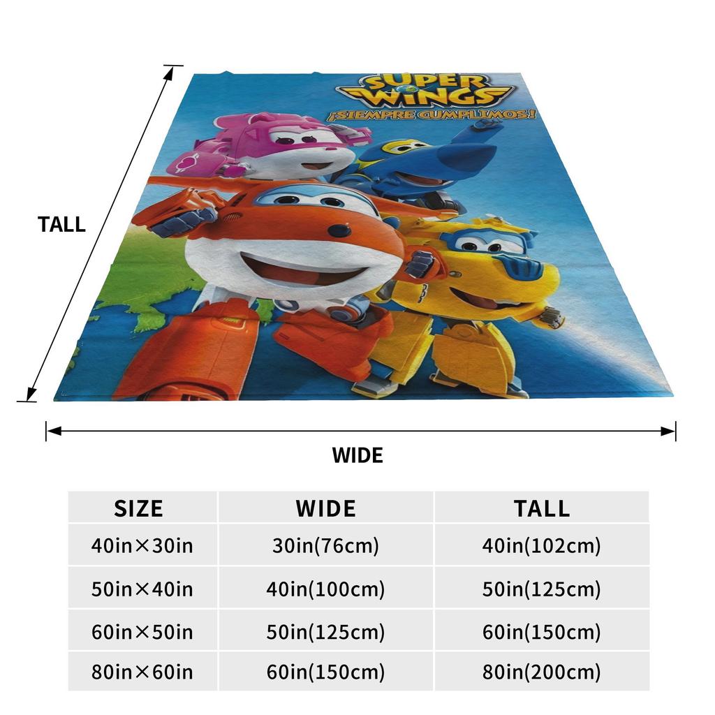 Super Wings Cartoon Plush Blanket Students Flannel Throw Blanket For Bedroom Warm Custom Quality Bedspread Gift