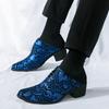 Fashion Trend New Men's Lace Up Pointed National Pattern Height Increasing Oxford Shoes Male Formal Wedding Prom Homecoming Oxfords