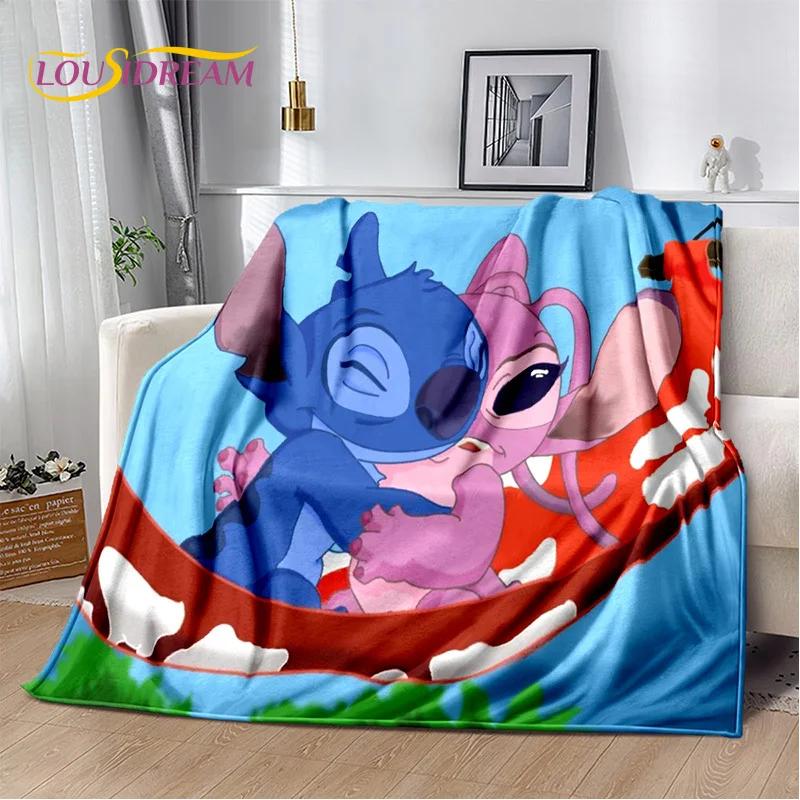 Coperta morbida in flanella con Stitch mostro cartone animato, Coperta da lancio Coperta comoda per picnic Letti Divano Casa Camera da letto Regalo Bambino