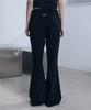Bunteu Low-Rise String Bootcut Pants (Black)