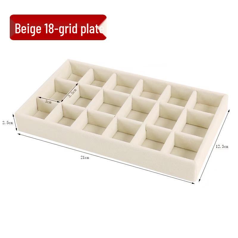 Velvet Jewelry Display Tray: Ring & Bracelet Organizer with Inner Storage