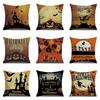 Halloween Linen Pillow Cover Printed Pillow Supply Cushion Cover