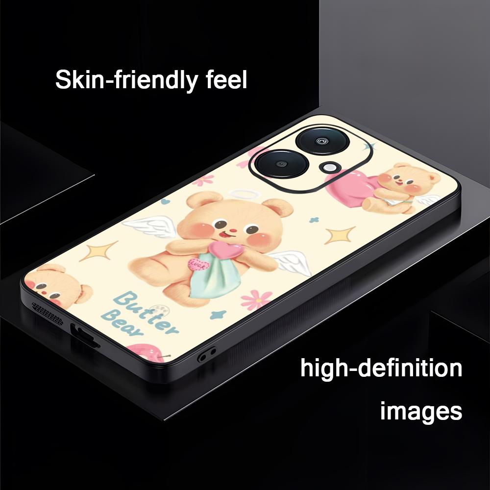 Brand B-Butter Bear Cartoon Phone Case For Xiaomi Redmi 14C 13C 12C Note14 13 12 11 10 Pro Plus S Soft Black Phone Cover
