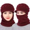 Autumn and winter middle-aged hats women's knitted wool hats, fleece warm ear protection hats, mother and grandmother hats