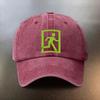 A Washed Hat Featuring an Emergency Exit Sign Pattern a Daily Sunprotection Baseball Cap a Musthave Fashionable Couples H