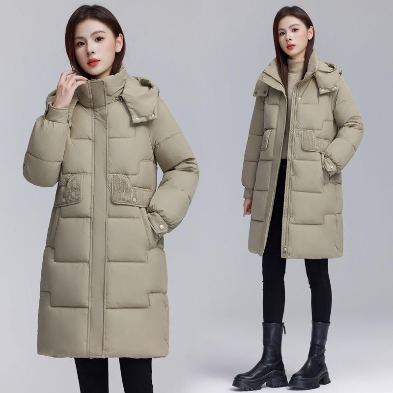 Cotton women's mid-length model 2025 winter new Korean version loose plus size thickened warm bread jacket cotton jacket