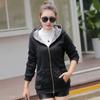 Women's Casual Fleece Hooded Jacket, Solid Color Long Sleeve Zip-Up Sweatshirt Fall/Winter Outerwear