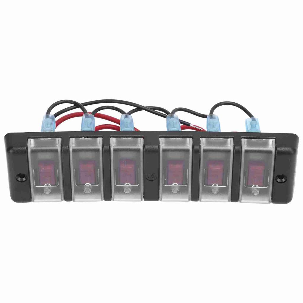 16A 6 Gang Rocker Switch Panel Circuit Breaker Overload Protector for Car Boat SUV OffRoad Vehicles