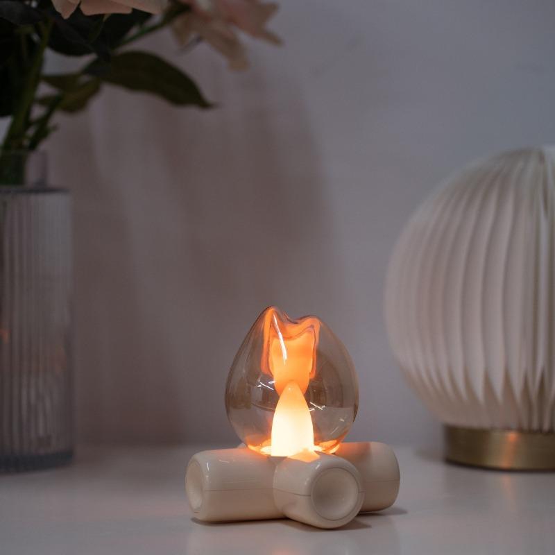 1Pcs Fire Table Lamp Atmosphere Bedroom Bar Decoration Creative Birthday Gift Tabletop Ornament Cute Safety Material