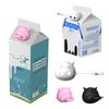 Dustproof Silicone Bottle Protector Cow-Shaped Leak-Proof Silicone 3D Printing Cover Milk BoxProtector For Camping Hiking Picnic