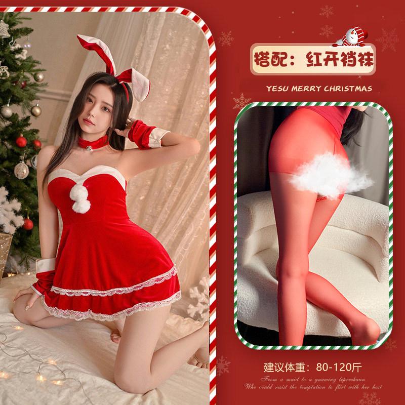 Christmas Bunny Sexy Underwear Cute Rabbit Ears Headband Free Pure Desire Christmas Robe