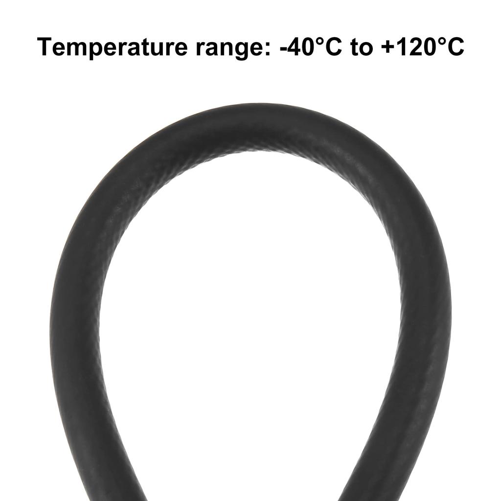 X AUTOHAUX Bilvarmeslange Bil Fleksibel Rett Varmeslange Flerbrukslange Gummi Svart Lengde 1m Indre Diameter 8mm