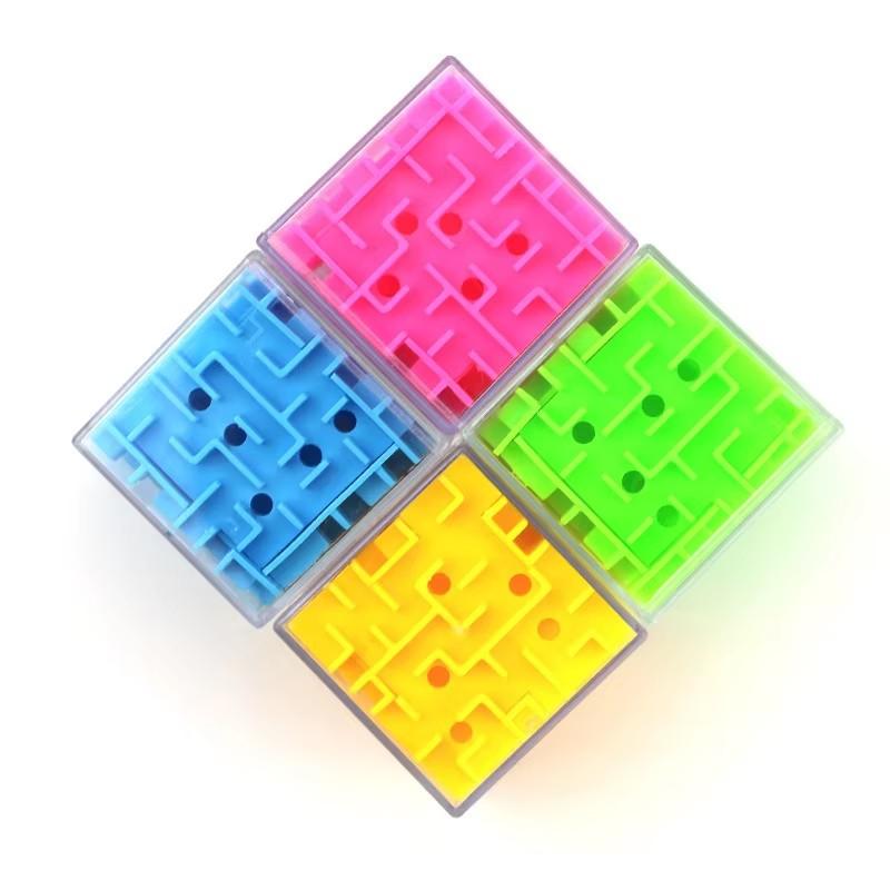 TOBEFU 3D Maze Magic Cube Transparent Six-sided Puzzle Speed Cube Rolling Ball Game Cubos Maze Toys for Children Educational
