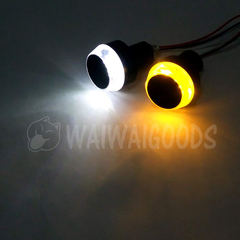 WAIWAIGOODS Motorcycle LED Bar End Turn Signal Position Light 2 Colors Luminous General Purpose Custom Parts Set of 2