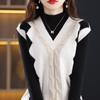V-Neck Color-Block Loose Layered Women's Vest for Autumn/Winter - Perfect Over Sweaters, Cardigans, Knitwear & Wool Outerwear