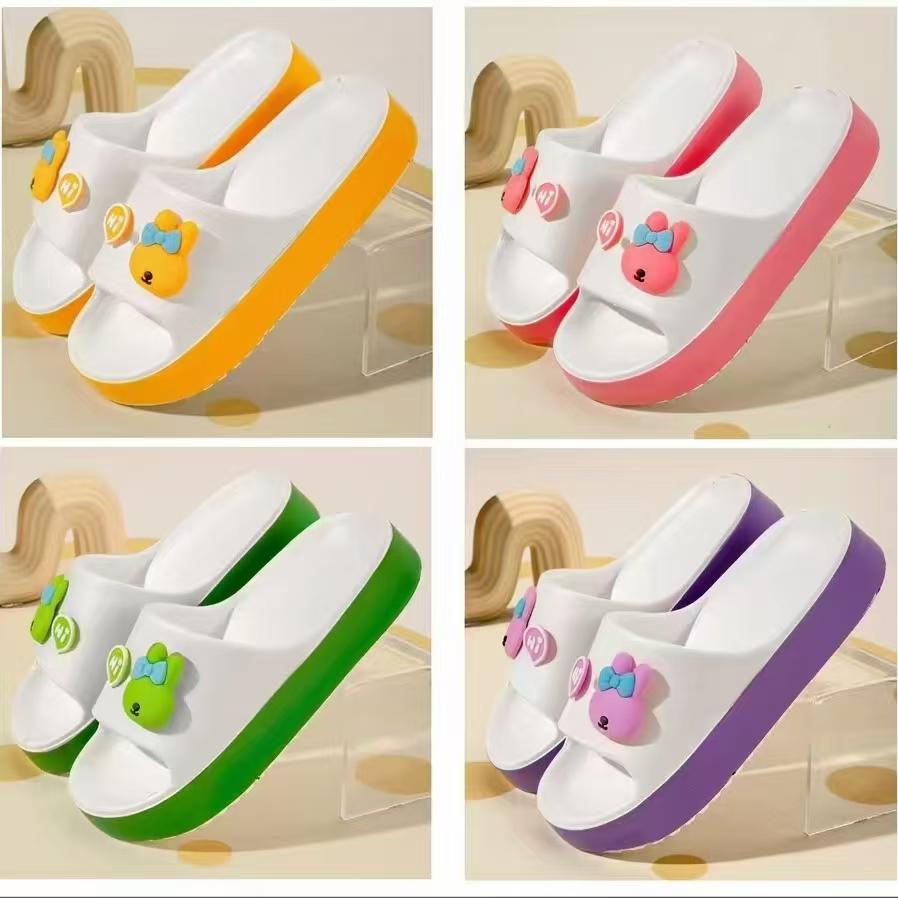 Sommer Trendige Modische Cartoon Niedlicher Hase Dicke Sohle Rutschfest Strand Hausschuhe für Damen Zuhause Eva Hausschuhe