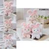 Adorable Plush Animal Keychain Realistic Bunny Doll Cute Bag Charm Stuffed Toy