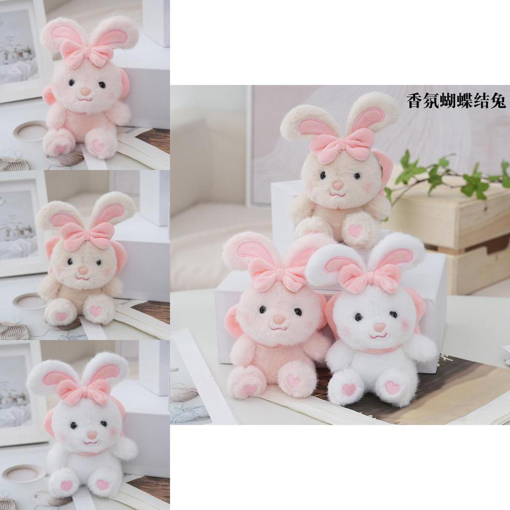 Adorable Plush Animal Keychain Realistic Bunny Doll Cute Bag Charm Stuffed Toy