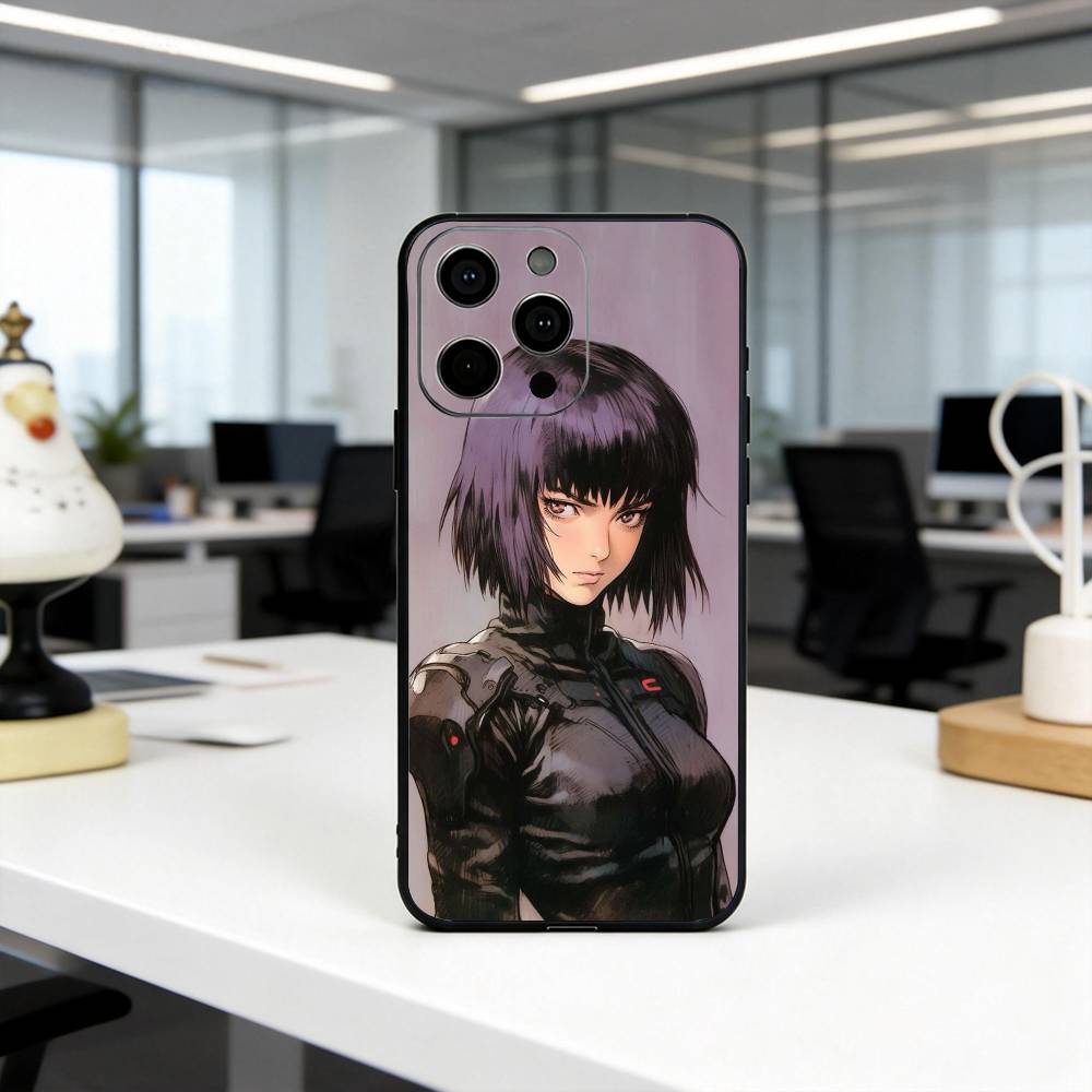 G-Ghost M-Motoko K-Kusanagi S-Shell Phone Case For iPhone 17, 16,15,14,13,12,11 Plus,Pro Max, Others Soft Black Cover