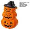 Halloween Pumpkin Candy Tin Box, Stacked Pumpkin Shaped Metal Treat Container with Lid, Orange Tinplate Case for Trick or Treat Party Favors