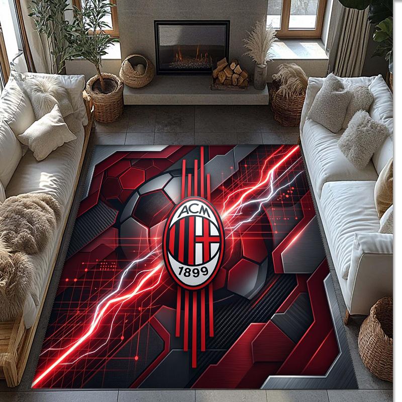 AC Milan Printed Flannel Area Rug Non Slip Soft Polyester Floor Carpet Indoor Decor Mat for Bedroom Living Room Sofa Game Room Home Decoration