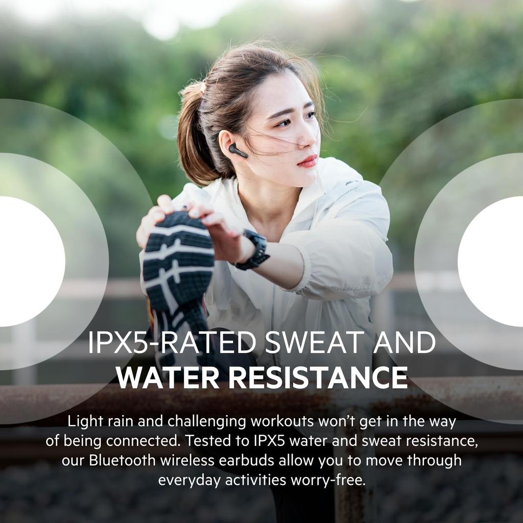 Belkin SOUNDFORM Flow True Wireless Earbuds with Bluetooth 12mm Ambient Sound Call Noise Up to 31 Hours of Music Qi Wireless Black ANC, 5.2, Drivers,