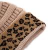 Fashion Winter Leopard Women's Hat Warm Knitted Beanies Cap For Women Girl Pom Pom Thick Lady Female Cap Hat With Hair Ball
