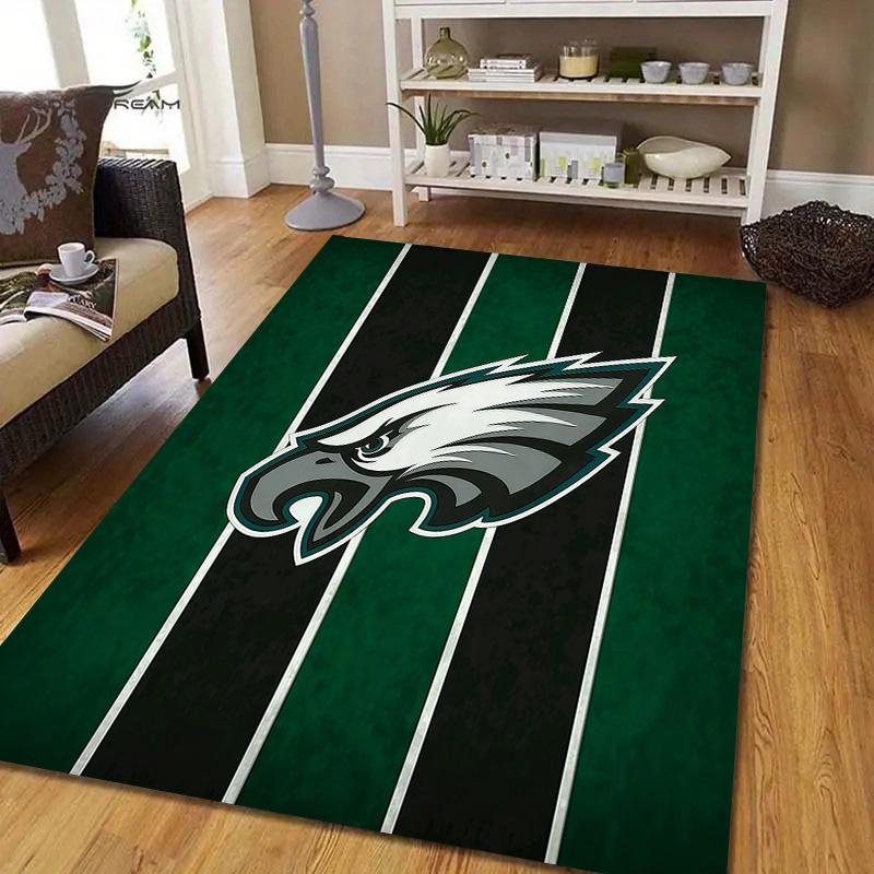 Philadelphia Eagles2 Flannel Pattern Square Carpet,Area Rug,Carpet Rug for Living Room Bedroom Sofa Playroom Decor,Non-slip Floor Mat