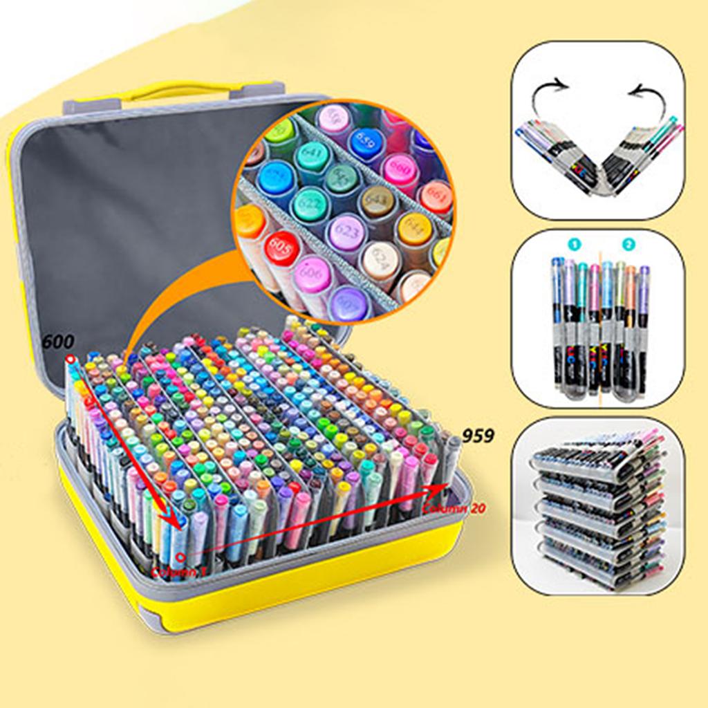 360 Color Professional Artist Marker Luggage Set - Soft-tip Drawing Straight Line Liquid Acrylic Markers DIY Graffiti Art Painti