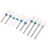 10pcs Nail Drill Bits Set Home Salon Novice Ceramic Cuticle Remover Bits with 20 Hole Storage Box