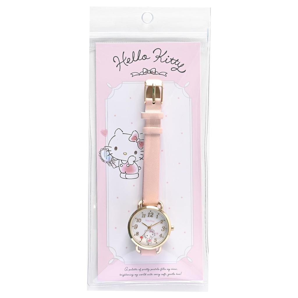 Fieldwork Analog Watch Featuring Sanrio Cute Faux Leather Suitable for and Heart Hand My Women's Characters, Strap, Commuting, School, Business,