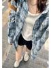 Women's Hong Kong Retro Plaid Loose Long-Sleeve Shirt for Spring/Autumn