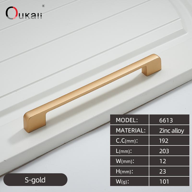 Oukali  New Design Zinc Alloy Pulls 96 128 192mm Home Furniture Hardware Kitchen Cabinet Dresser Drawer Door Pull Handles