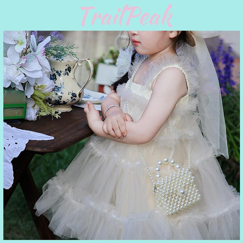 Adorable Fashionable Pearl Bag For Kids Modern Shoulder Purse With Breathable Fabric