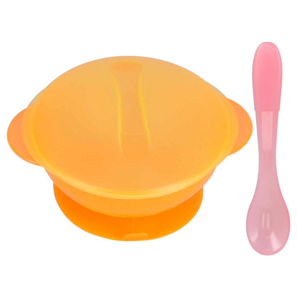 Baby Suction Bowl with Lid and Spoon Set Food Grade PP Machine Washable Baby Feeding Bowls