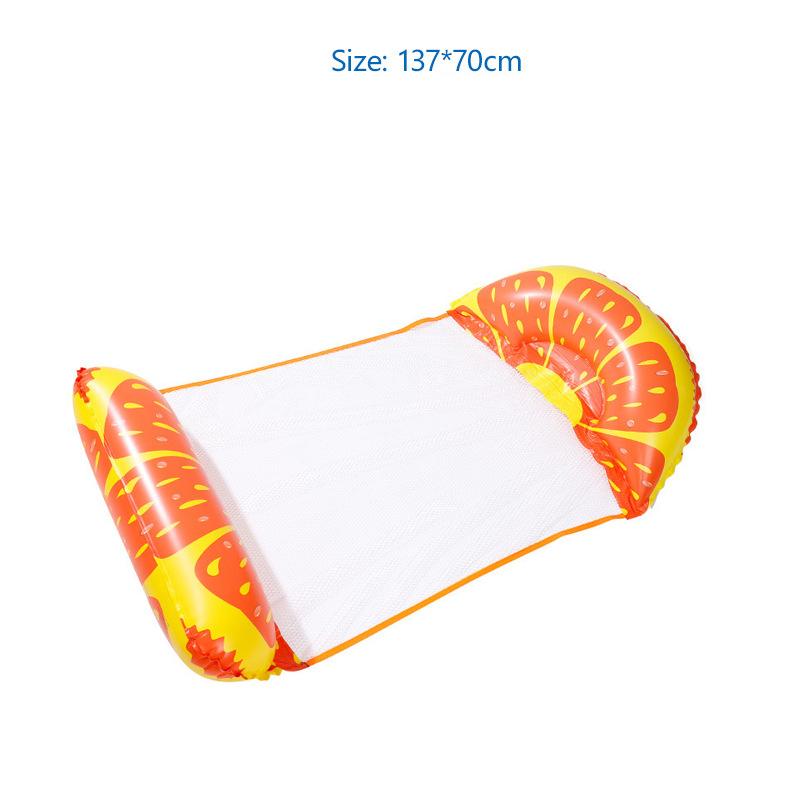 Foldable Fruit Print Floating Water Hammock Lounger Inflatable Pool Float Bed Chair for Summer Home Swimming Pool Lake Beach