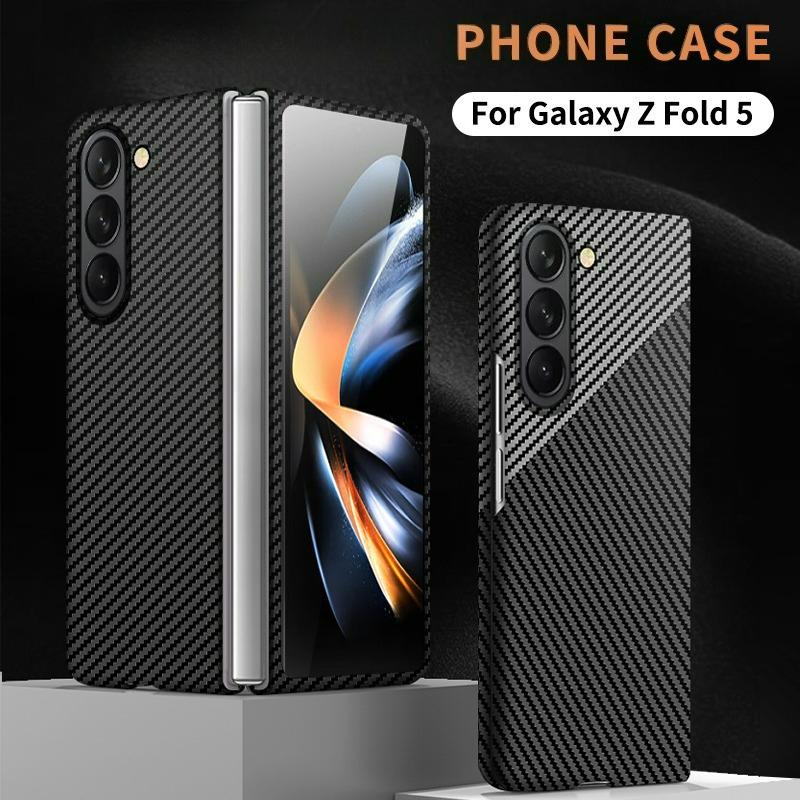 Ultra tenké matné pouzdro na telefon z uhlíkových vláken pro originální Samsung Galaxy Z Fold 7 6 5 4 na dotek jako kůže, nárazuvzdorný tvrdý zadní kryt