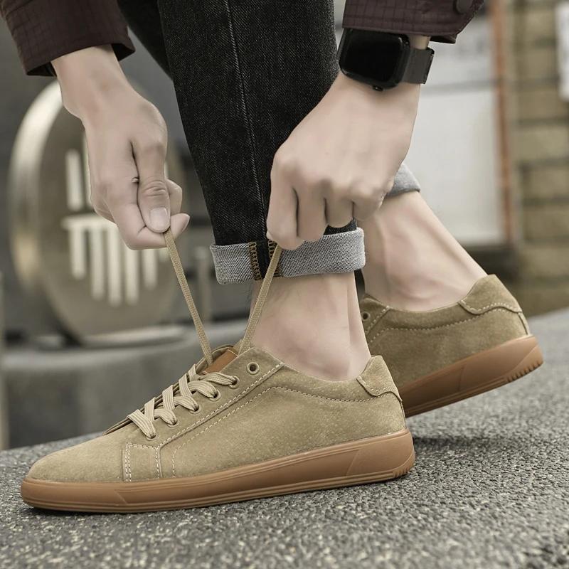 

Лето 2025 Мужские Легкие Дизайнерские Кеды Плоская подошва Натуральная Кожа Уличные Противоскользящие Обувь для Ходьбы Удобная Мягкая Подошва Оксфорды 36