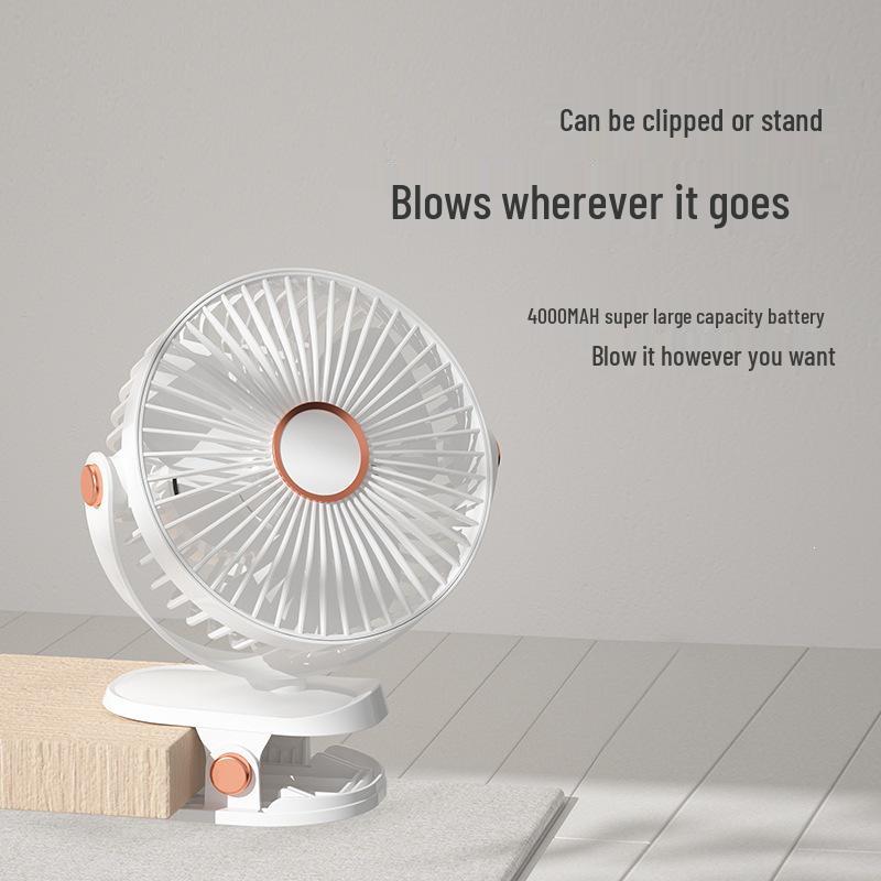 Compact Rechargeable Clip-on USB Fan for Desktop/Home/Dorms