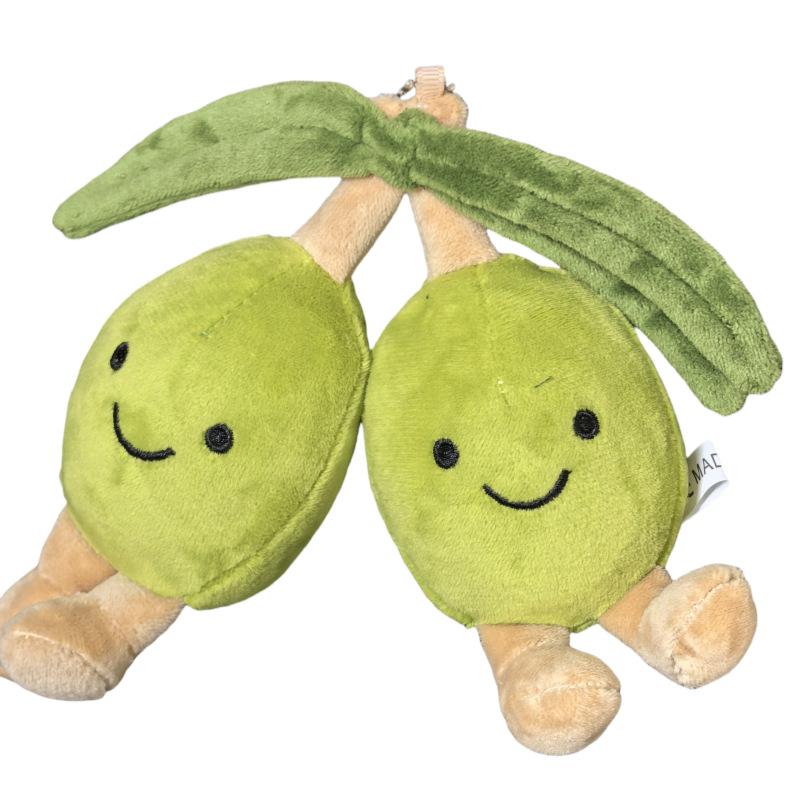 Cute Green Olive Plush Keychain Funny Doll Pendant Backpack Charm Decor Gift